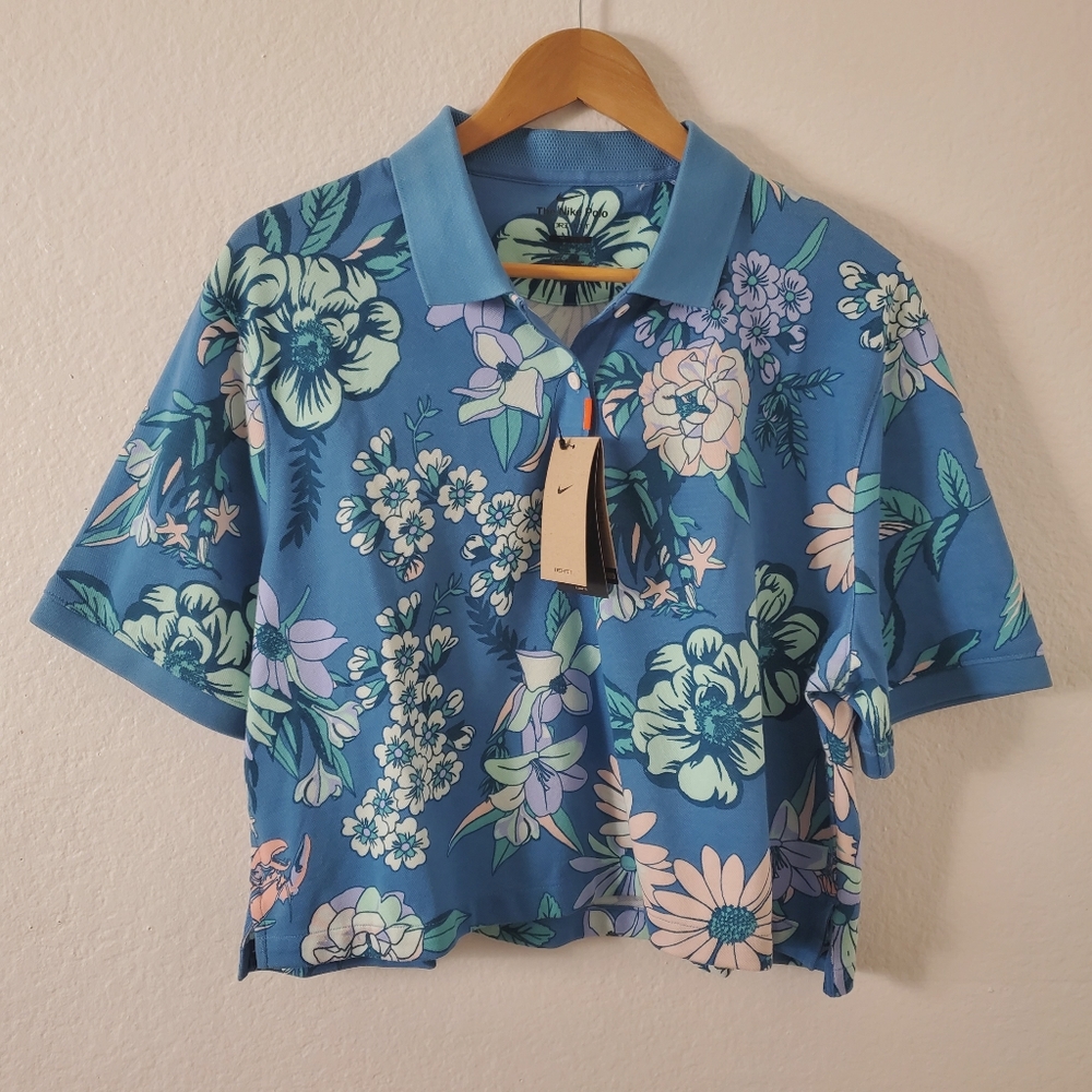 Nike Floral Pattern Cropped Polo